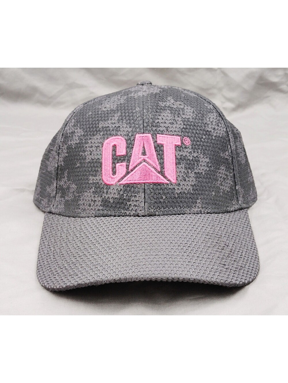 CAT Caterpillar Gray Pink Camo Performance Adjustable Snapback Hat Cap NWOT